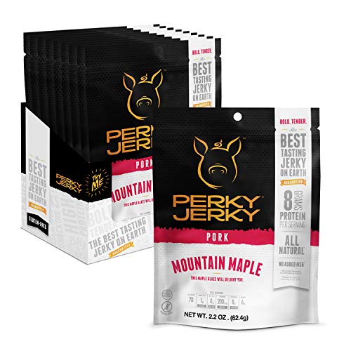 Perky Jerky Mountain Maple Pork Jerky, 2.2 Oz Pack Of 8 | Low