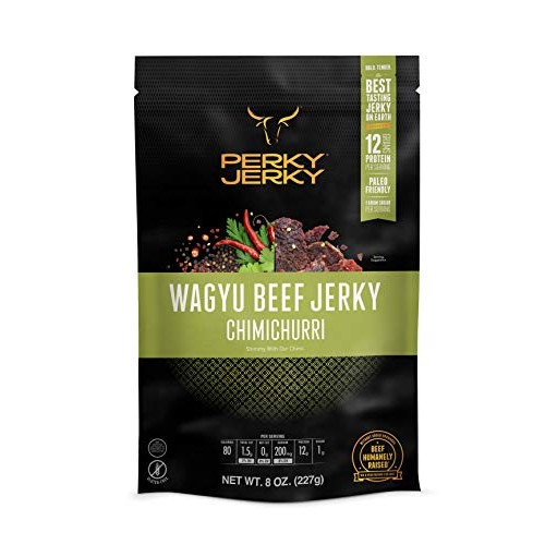 Perky Jerky Chimichurri Wagyu Beef Jerky, 8Oz | Antibiotic Free