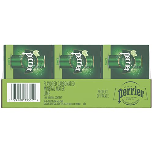 Perrier Lime Flavored Carbonated Mineral Water, 8.45 Fl Oz 30 P