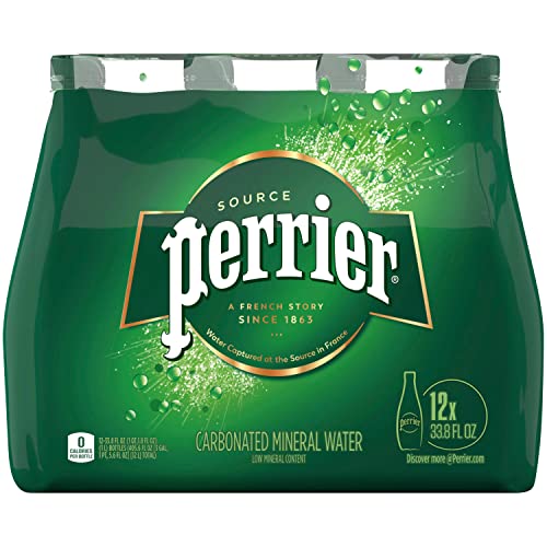 Perrier Carbonated Mineral Water, Plastic Bottles 33.8 Fl Oz Pa...