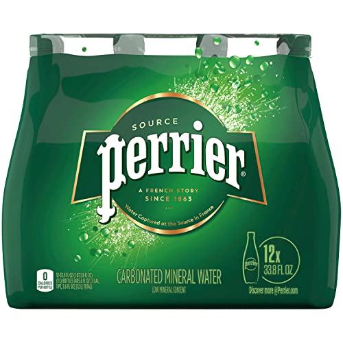 Perrier Carbonated Mineral Water, Plastic Bottles 33.8 Fl Oz Pa...