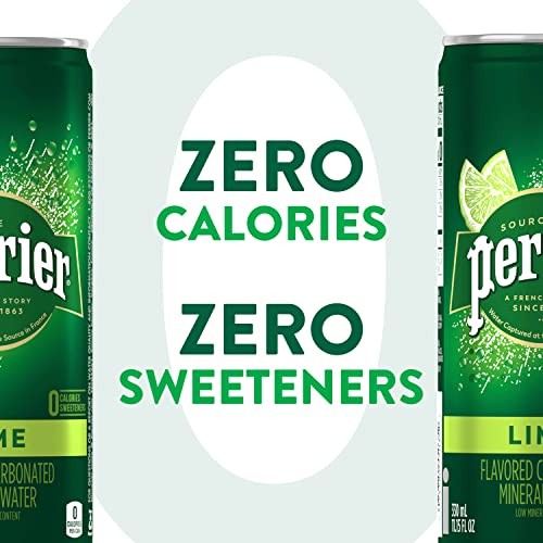 Perrier Lime Flavored Sparkling Water, 11.15 FL OZ Cans 8 Count