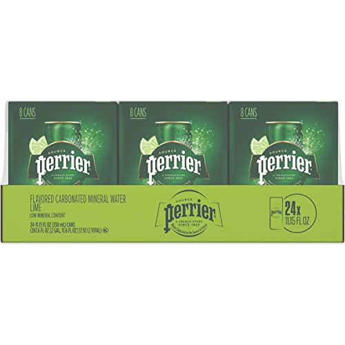 Perrier Lime Flavored Sparkling Water, 11.15 Fl Oz Cans Pack of...