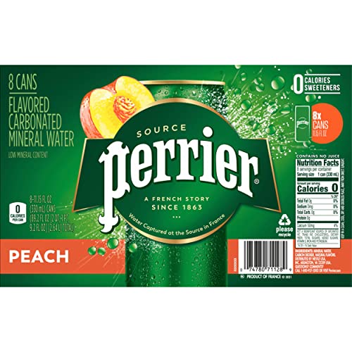 PERRIER Peach Flavored Carbonated Mineral Water