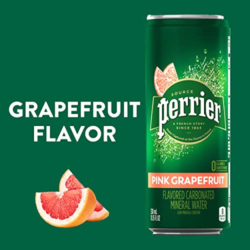 Perrier Pink Grapefruit Flavored Sparkling Water, 11.15 FL OZ Sl...