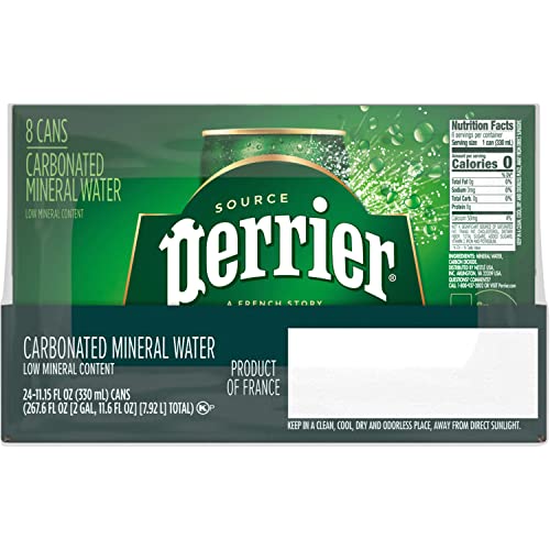 Perrier Sparkling Water, 11.15 Fl Oz Cans, 8 count Pack of 3