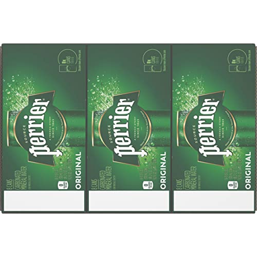 Perrier Sparkling Water, 11.15 Fl Oz Cans, 8 count Pack of 3