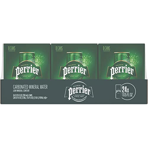 Perrier Sparkling Water, 11.15 Fl Oz Cans, 8 count Pack of 3