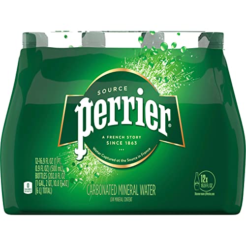 Perrier Sparkling Water, Plastic Water Bottles, 16.9 Fl Oz Pack...
