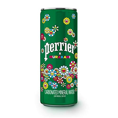 Perrier x murakami 10 slim cans special edition packaging