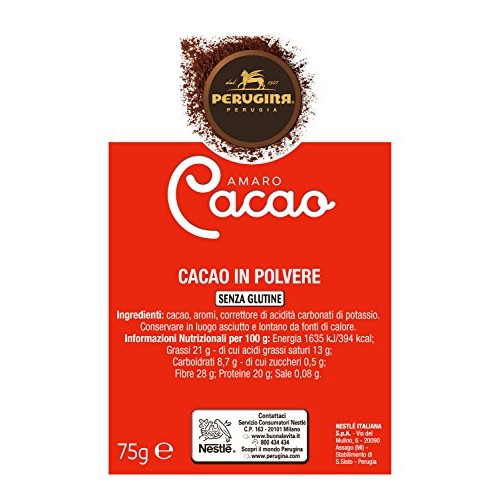Cacao Perugina Amaro G 75 - Cocoa Perugina Bitter
