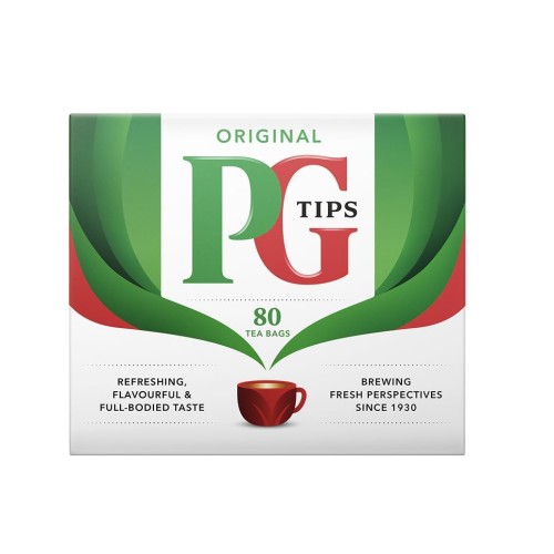 PG Tips Black Tea Bags, 80-Count Boxes (Pack of 4)
