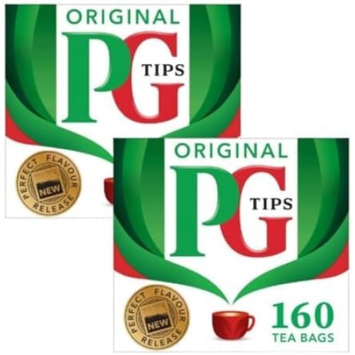 PG Tips, Original Tea Bag, 160 Count Boxes