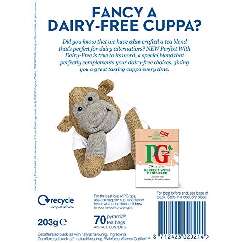 PG Tips The Tasty Decaf Tea Bags, Non-Pyramid (Pack of 6)