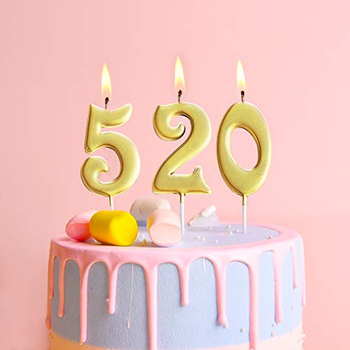 Phd Cake 10-Count 0-9 Gold Number Birthday Candles, Number One B