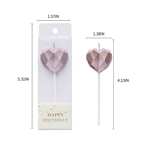 Phd Cake 10-Count Heart Birthday Candles Long Lasting For Cake P