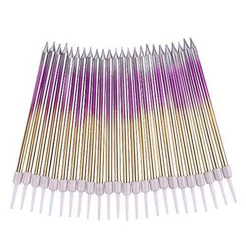 Phd Cake 24-Count Multicolor Long Thin Birthday Candles For Cake
