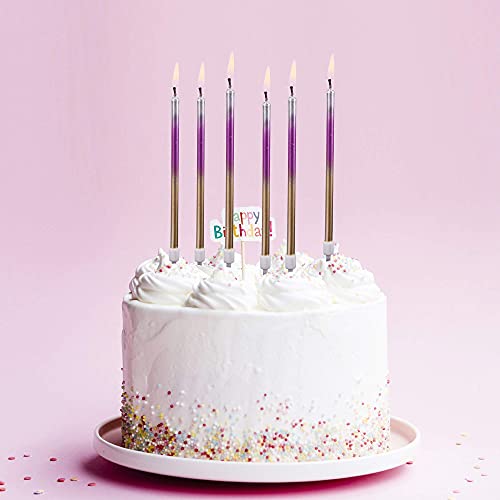 Phd Cake 24-Count Multicolor Long Thin Birthday Candles For Cake