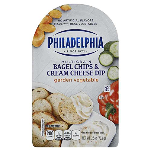 Philadelphia Garden Vegetable Bagel Chips and Cream Cheese Dip, ...