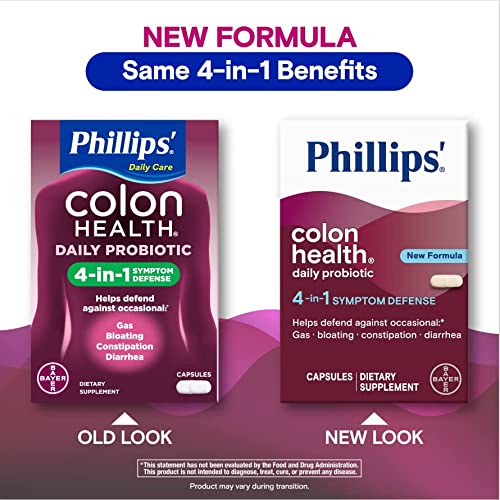 Phillips’ Colon Health Daily Probiotic Capsules, 4-in-1 Symptom ...