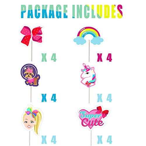 24 Jojo Cupcake Toppers Birthday Party Cake Decorations - Unicor