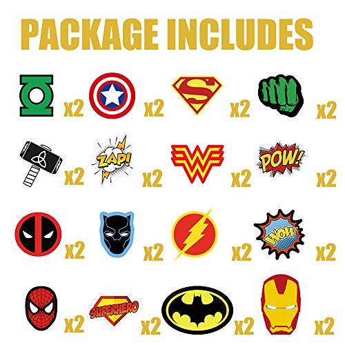 32 Superhero Cupcake Toppers Cake Topper Decorations Birthday Pa
