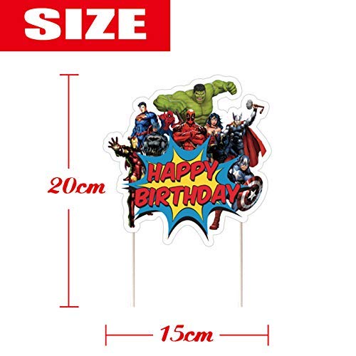 Superhero Cake Topper Birthday Cake Cupcake Decorations Party Su