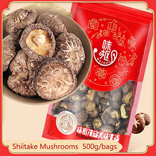 Dried Shiitake Mushrooms 16 Oz（500g）Rehydrate Quickly,Soft Tex...