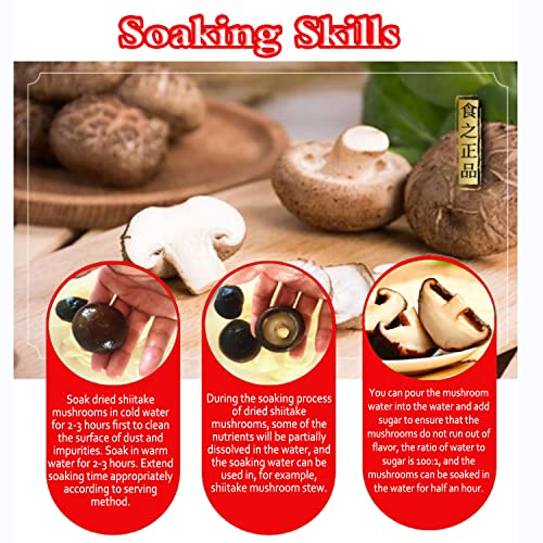 Dried Shiitake Mushrooms 16 Oz（500g）Rehydrate Quickly,Soft Tex...