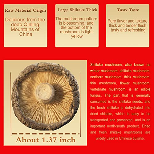 Dried Shiitake Mushrooms 16 Oz（500g）Rehydrate Quickly,Soft Tex...