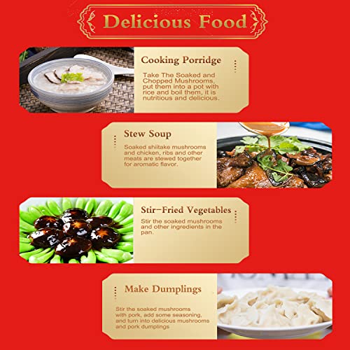 Dried Shiitake Mushrooms 16 Oz（500g）Rehydrate Quickly,Soft Tex...