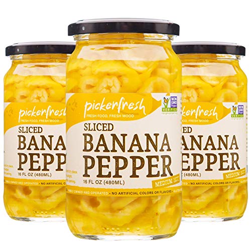 Pickerfresh Banana Peppers | Deli-Sliced Pepper Rings | Mild Del