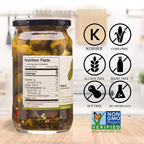 Pickerfresh Kosher Petite Dills | Garlic, Dill &Amp; Red Pepper Corn