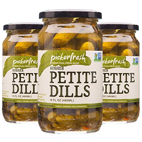 Pickerfresh Kosher Petite Dills | Garlic, Dill &Amp; Red Pepper Corn