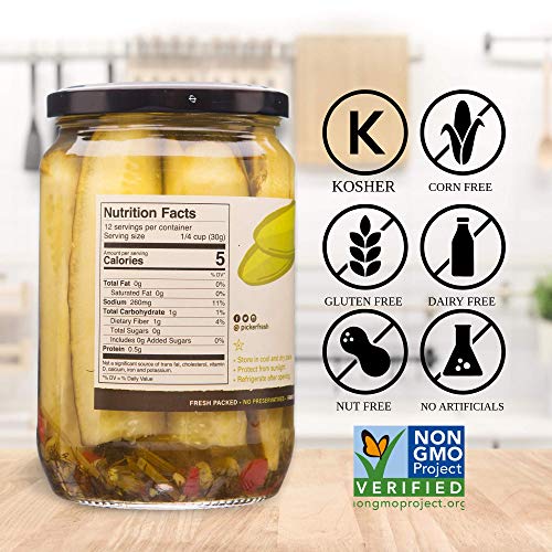 Pickerfresh Kosher Spear Dill | Dill Pickle Spears For Appetizer