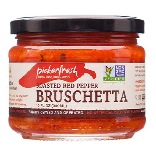 Pickerfresh Roasted Red Pepper Bruschetta - Gourmet Vegetable Sp...