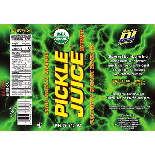 Pickle Juice 100% Natural Sport Bottles, 8 Oz, 12 Pack