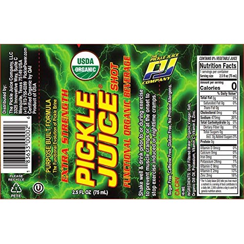 48 Pack - 2.5Oz Extra Strength Pickle Juice Shots 4-12Packs