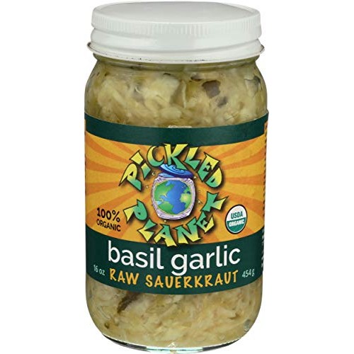 Pickled Planet, Sauerkraut Raw Basil Garlic Organic, 16 Ounce