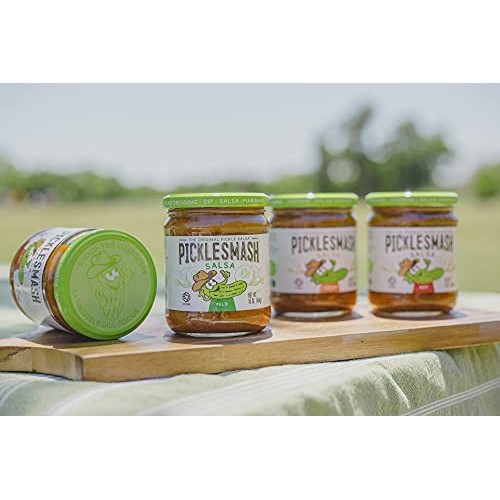 Picklesmash Pickle Salsa - Hot - 6 Pack - Sugar Free Salsa, Topp