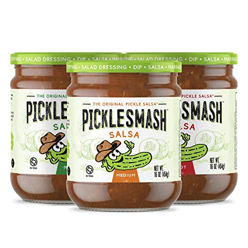 Picklesmash Pickle Salsa - Sampler - 6 Pack - Sugar Free Salsa,