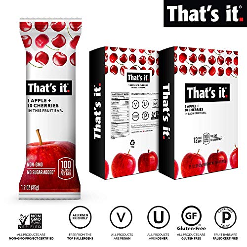 Thats It Fruit Bar - Apple And Cherry - Case Of 12 - 1.2 Oz