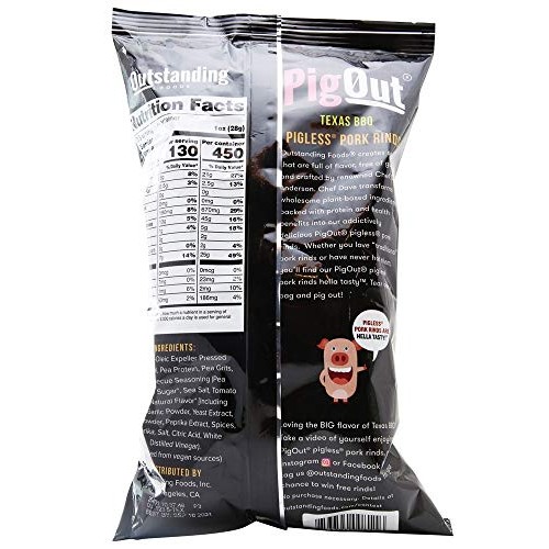 Pigout Texas Bbq Pigless Pork Rinds, 3.5 Oz