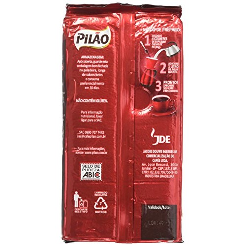 Pilao Roasted &Amp; Ground Coffee - 17.6 Oz - Café Pilão Torrado E M