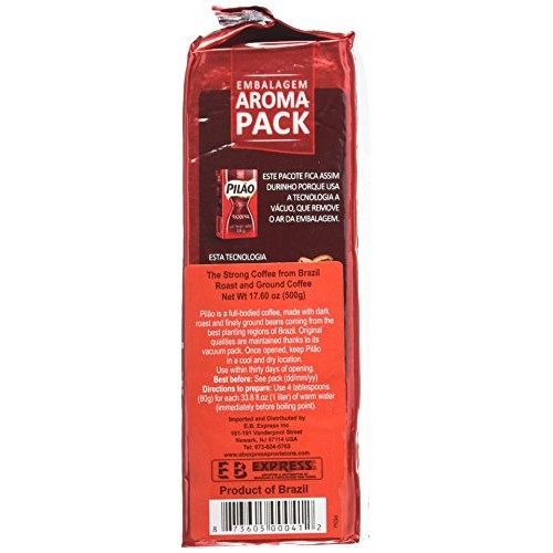 Pilao Roasted &Amp; Ground Coffee - 17.6 Oz - Café Pilão Torrado E M