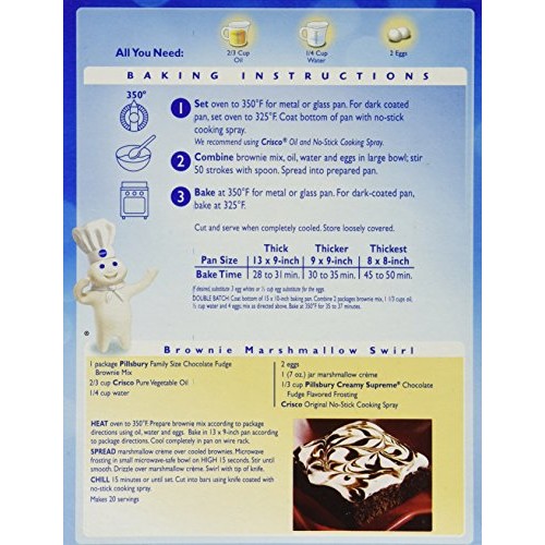 Pillsbury Chocolate Fudge Brownie Mix 18.4 Oz Pack of 6