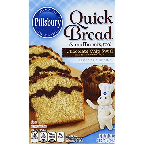 Pillsbury Chocolate Chip Swirl Quick Bread & Coffee Cake Mix, 17...