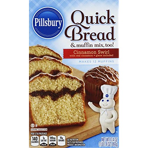 Pillsbury Cinnamon Swirl Quick Bread &Amp; Muffin Mix, 17.4-Ounce P