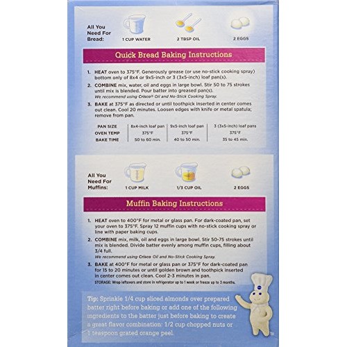 Pillsbury Cranberry Flavored Quick Bread & Muffin Mix, 15.6 oz