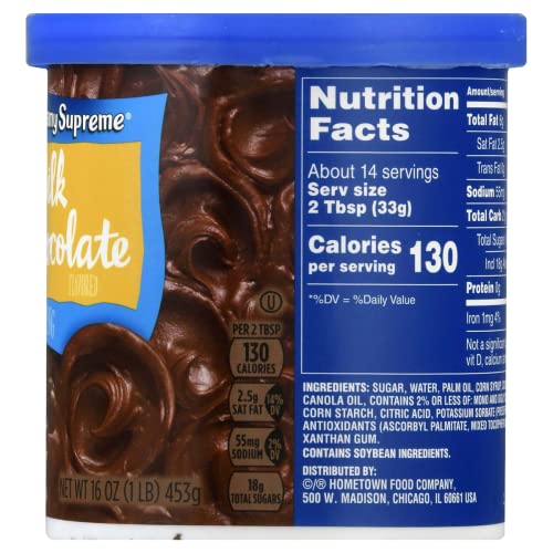 Pillsbury Creamy Supreme Milk Chocolate Dessert Frosting Pack o...
